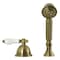 Kingston Brass KSK3353PLTR Deck Mount Hand Shower with Diverter for Roman Tub Faucet, Antique Brass KSK3353PLTR - alternate 1